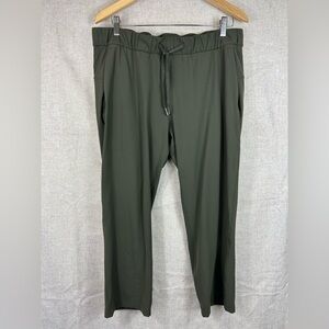 Lululemon Luxtreme Straight Leg Olive Green On The Fly Crop Pants *23"